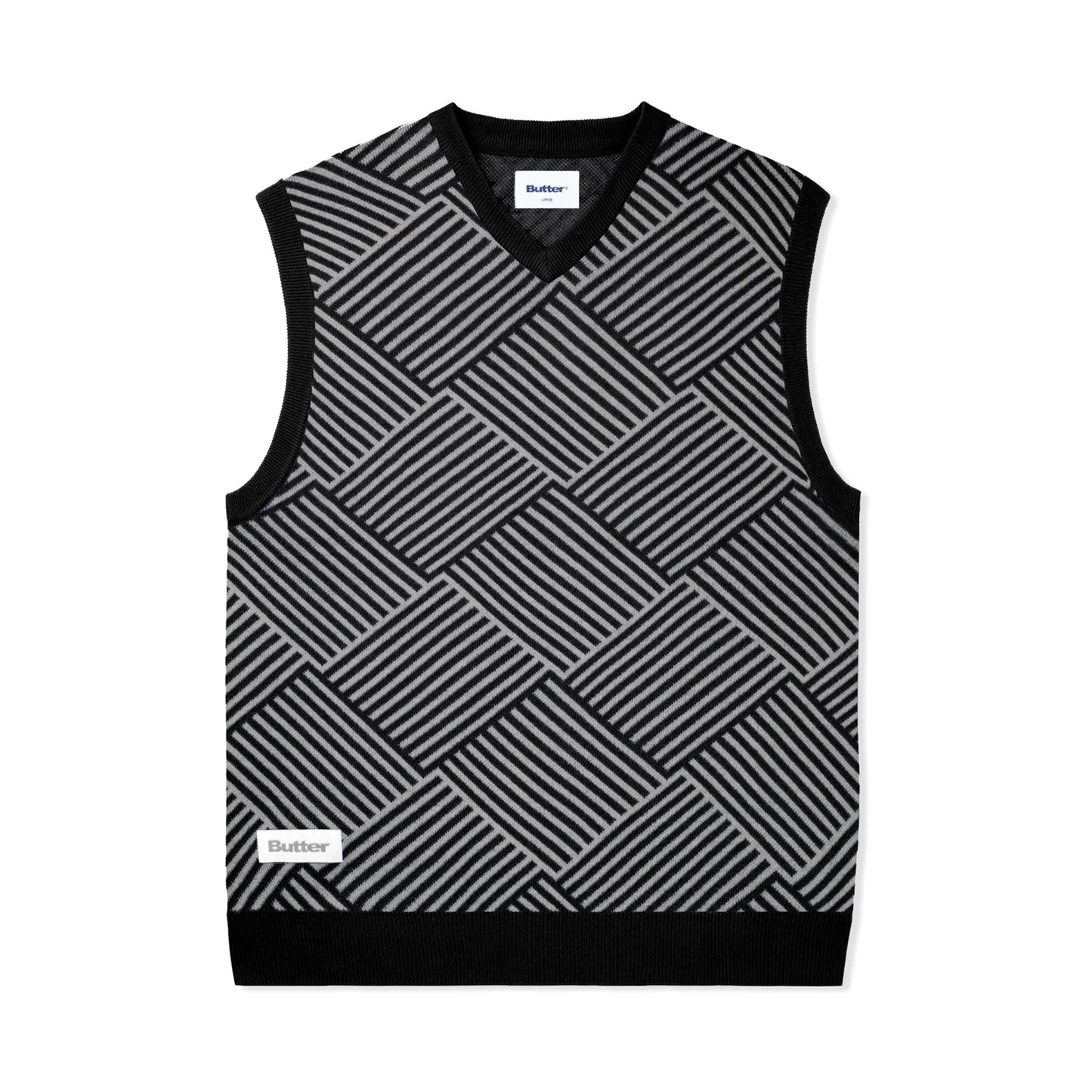 Butter Parquet Knit Vest Black