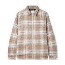 Butter Plaid Flannel Zip Thru Shirt Bark / Stone
