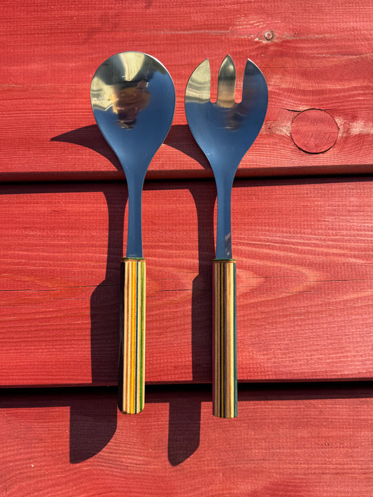 Salad Utensils - recycled skateboard