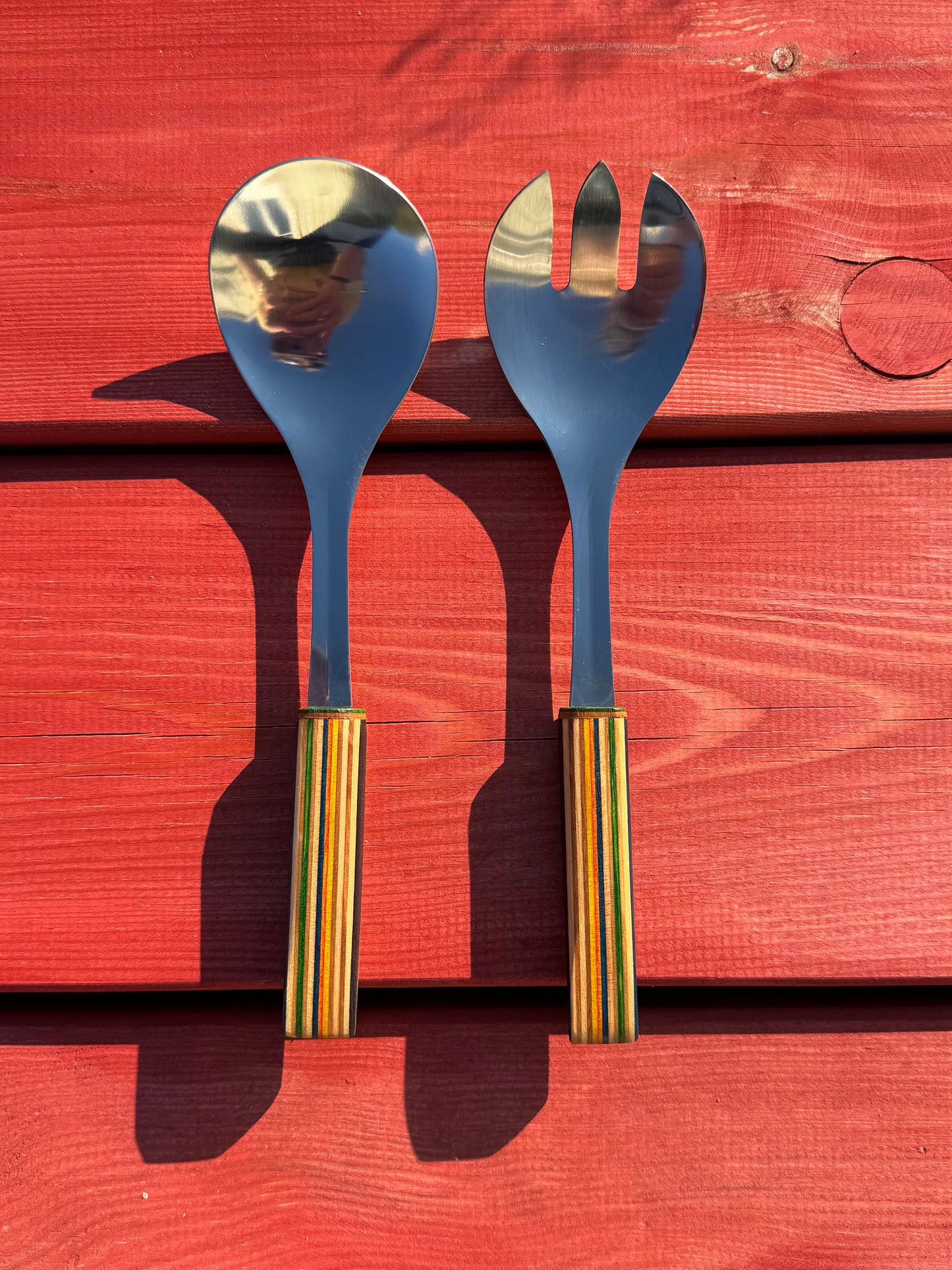 Salad Utensils - recycled skateboard