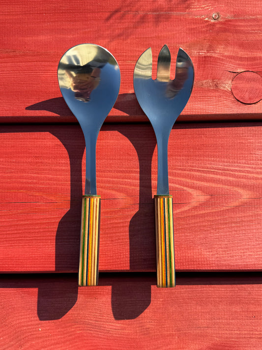 Salad Utensils - recycled skateboard