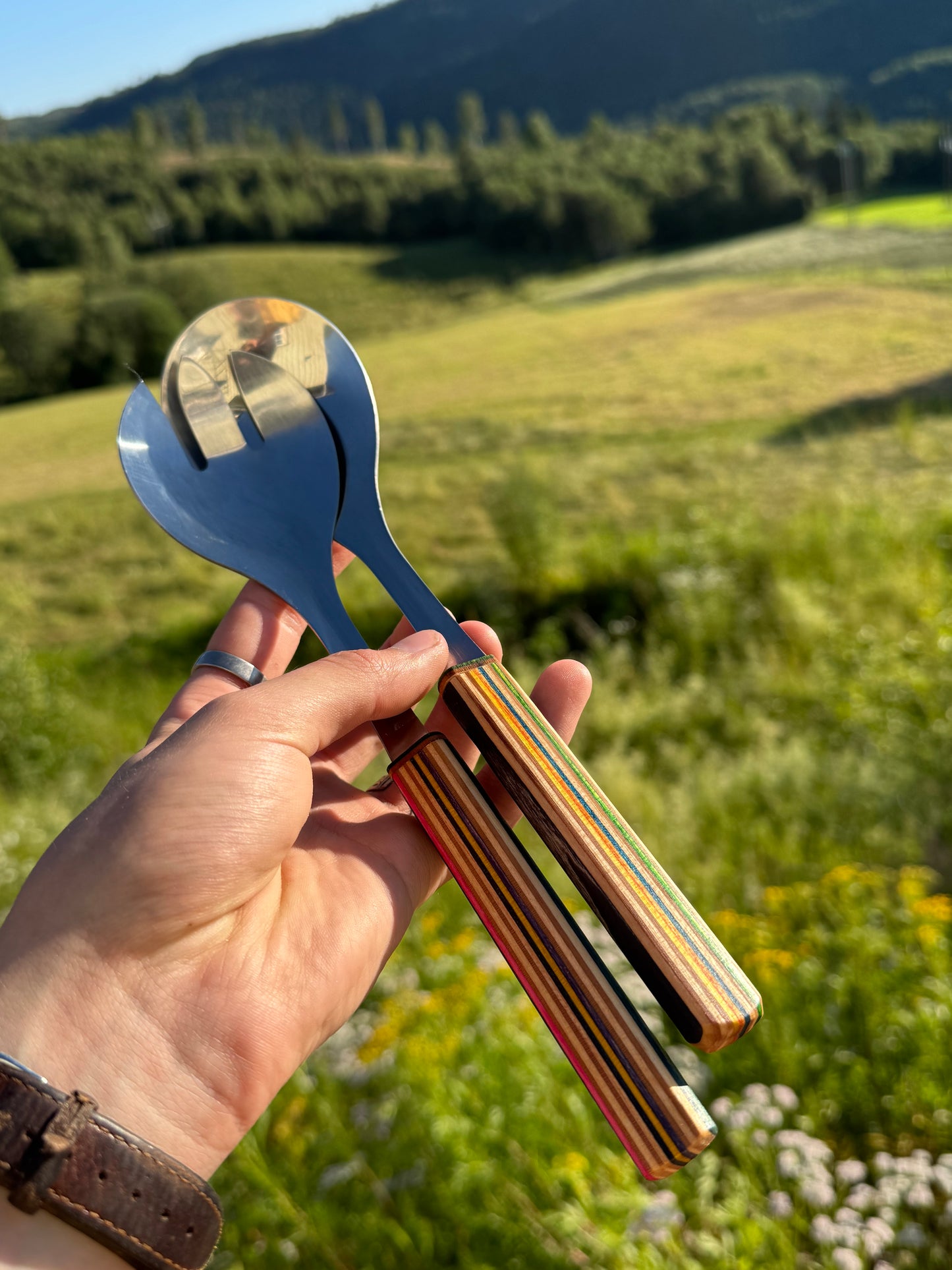 Salad Utensils - recycled skateboard