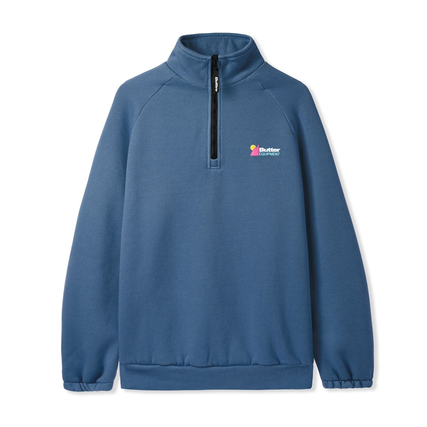 Butter Goods Pigment Dye 1/4 Zip Pullover Washed Navy